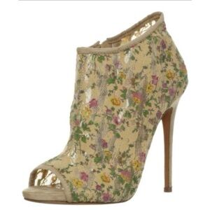 Betsy Johnson, Floral Lace Peep-Toe Stiletto Heel, Size 10
